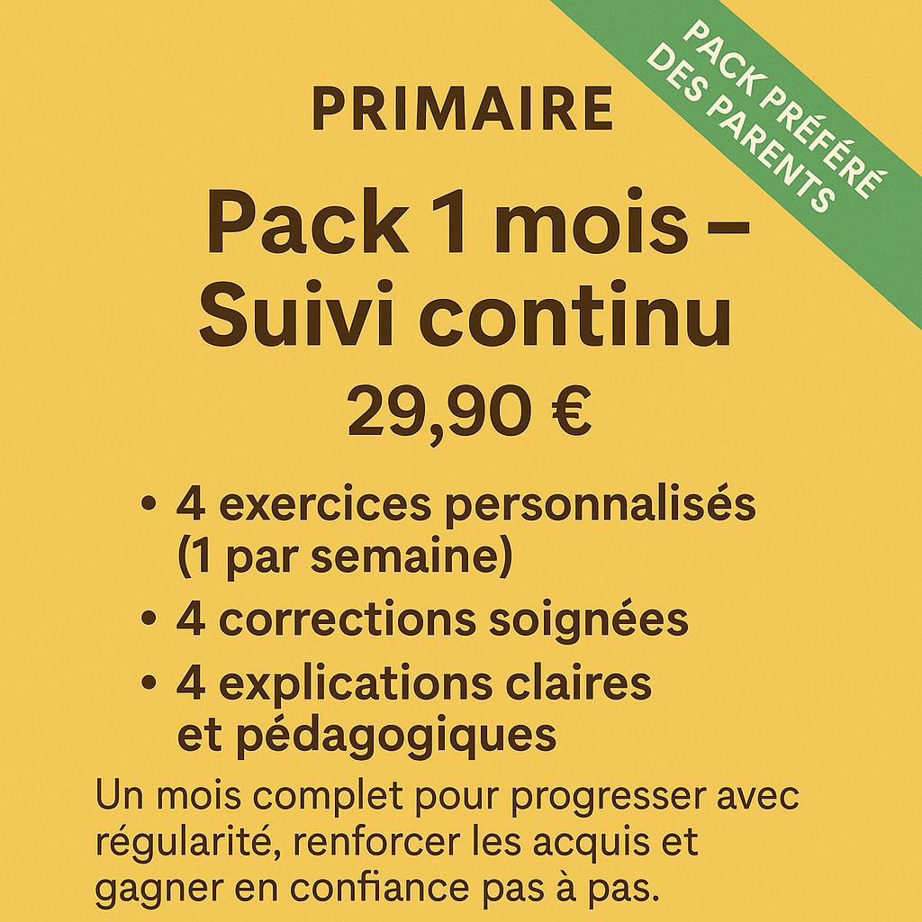 Suivi primaire - Accompagnement scolaire